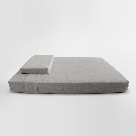 Gray Dog Bed with Pillow